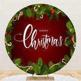 Lofaris Circle Green Leaves Merry Chrismas Backdrop For Party